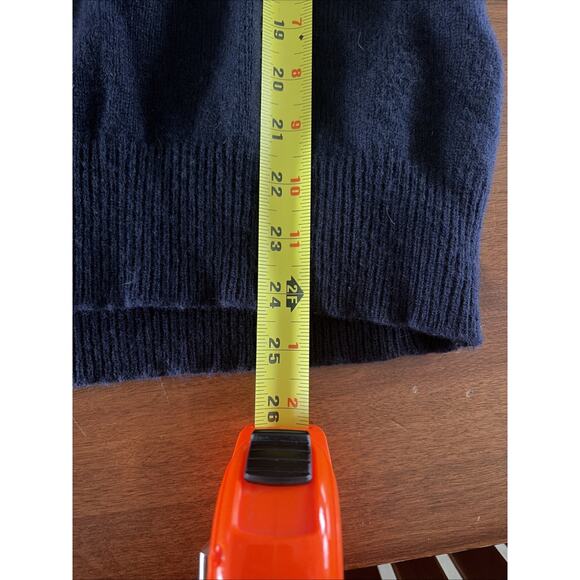 Polo Ralph Lauren Mens Navy Lambs Wool Sweater Sz L Pullover Preppy Italian Wool - Picture 4 of 5